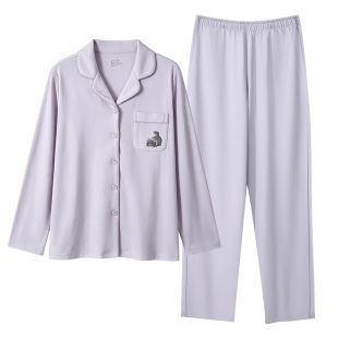 【金晨同款】七色纺睡衣女士纯棉长袖可外穿家居服套装女款全棉