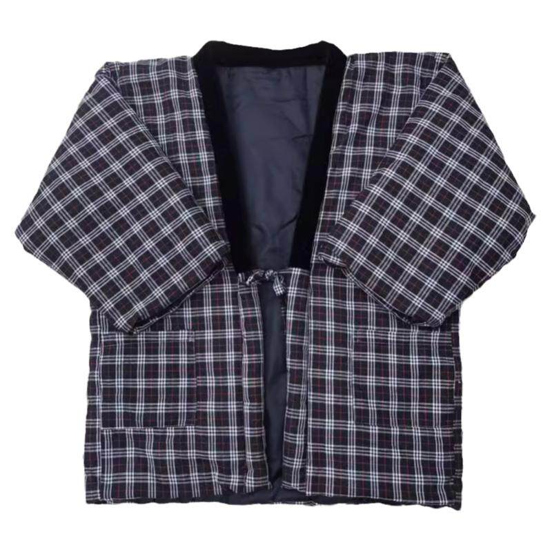 包邮日式简约和风半缠系绳夹棉休闲家居服上衣女宽松休闲冬有口袋