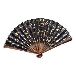 手磨全棕竹折扇文玩7寸8寸9寸棕竹全芯扇子 空白苏工扇面 洒金黑