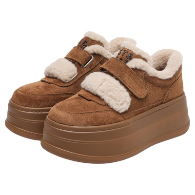 星期六厚底面包鞋毛毛松糕鞋