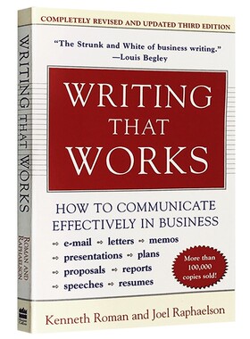 正版 有效写作 英文原版 Writing That Works 如何在商业中进行有效沟通 英文版商务写作指南工具书 Kenneth Roman 进口英语书籍