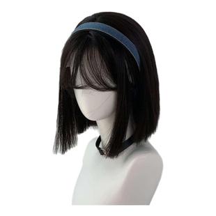 短发假发假发全头套空气刘海短直发甜酷一刀切日常佩戴lolita假发