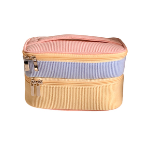 粉色可爱手提化妆包女便携式大容量旅行洗漱包收纳包2026新款笔袋