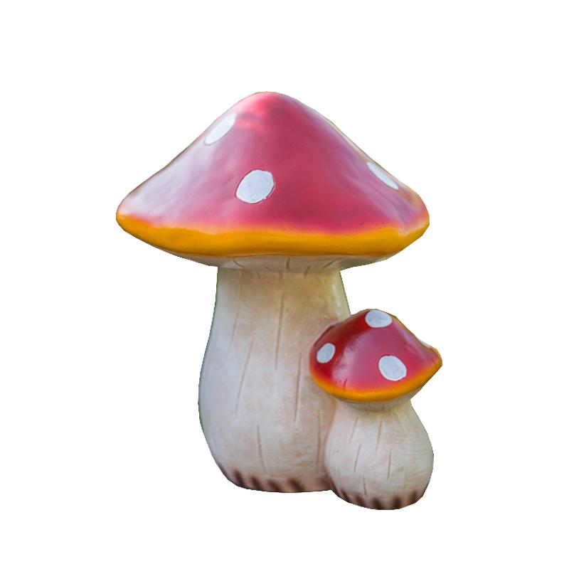 花园摆件庭院户外园艺森系婚庆玻璃钢仿真蘑菇雕塑草坪植物摆件
