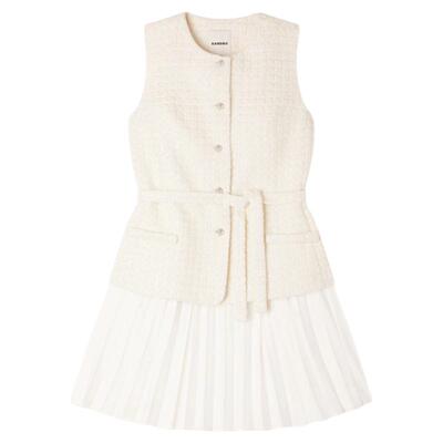 SANDRO假两件粗花呢连衣裙