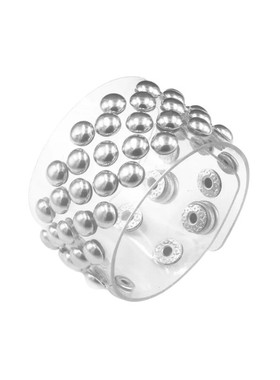 密集银色圆球蘑菇塑料朋克风手链