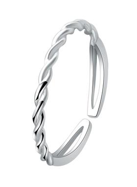 925银波浪麻绳戒指简约中食指戒