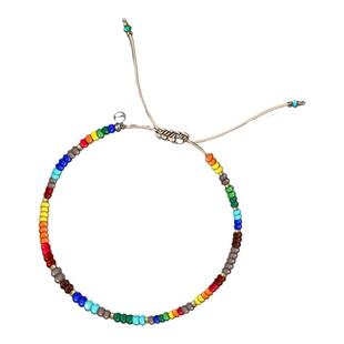 VIKIKO十三彩925银牌捷克玻璃珠原创小晴林舒晴同款女生友谊手链