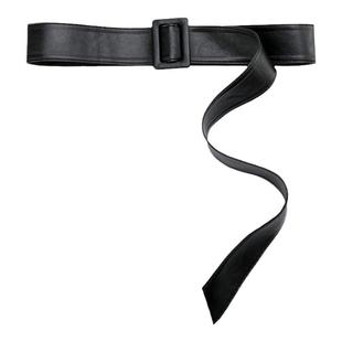 黑色软皮腰带女宽装饰大衣风衣西装时尚百搭配连衣裙收腰简约皮带