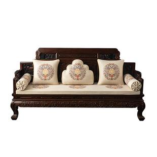 新中式实木沙发垫罗汉床垫子五件套红木双面冬夏两用座垫四季通用