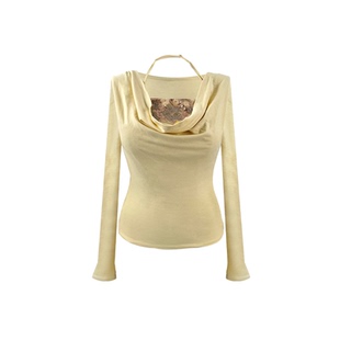 Babes【花间海】大码甜辣纯欲风挂脖荡领亮片上衣碎花短裙两件套