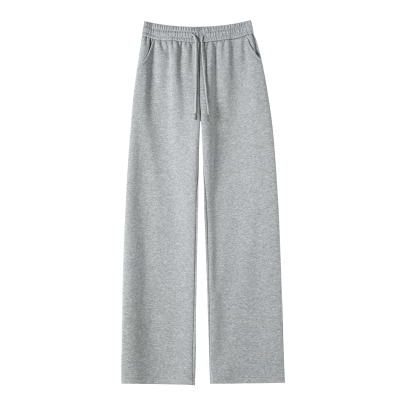 灰色阔腿裤女春秋款加绒休闲裤子