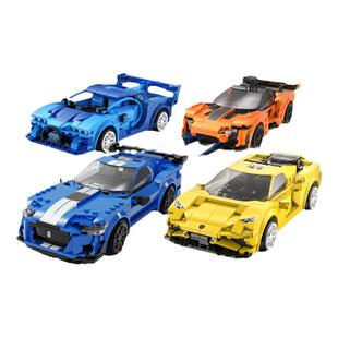 cada咔搭遥控积木车拼装儿童玩具赛车跑车模型男孩益智机械组汽车