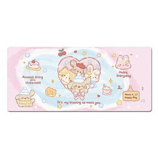 卡通鼠标垫子女生大桌垫可爱办公室电脑键盘垫防滑书桌滑鼠垫定制