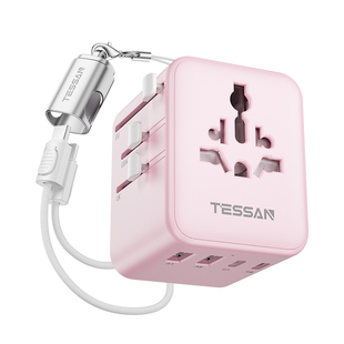 TESSAN霆圣全球通转换插头国际转换器插座带线英欧标港澳日本韩国