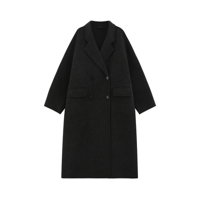 双排扣翻领显瘦双面呢大衣