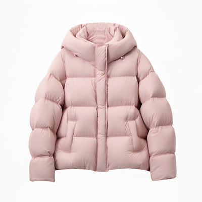 新国标90白鸭绒连帽羽绒服