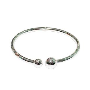 香港正生有求必应999足银镯子小众设计韩版ins大小球时尚开口纯银