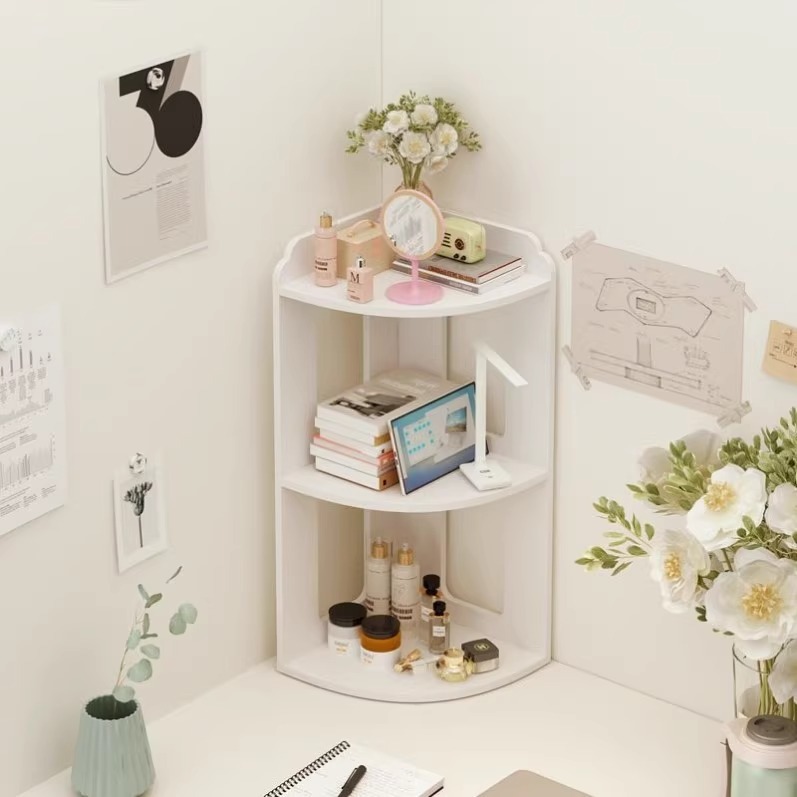 床头床角置物架学生宿舍书桌隔板置架收纳寝室墙角多层物转角墙边