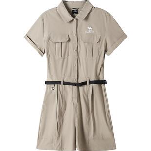 骆驼女装连衣短裤春夏新款防晒裤透气旅游休闲运动短裤工装连体裤