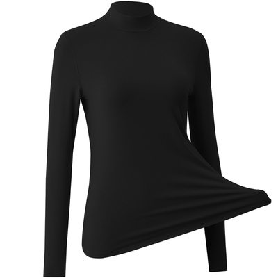 莫代尔无痕半高领保暖内衣女士