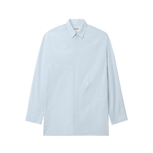 IT JIL SANDER男装条纹长袖衬衫新款质感通勤直排扣衬衣DL0105MN