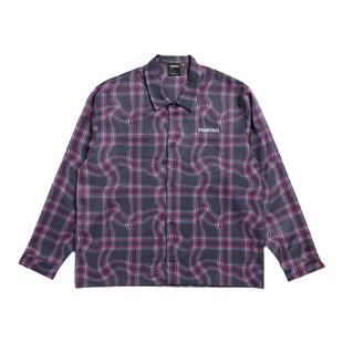 PHANTACi范特西 周杰伦潮牌 WAVE PLAID SHIRTS 夏季长袖衬衫男士