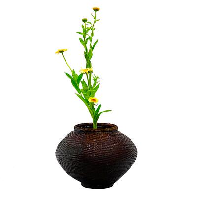 中华花艺插花插花器皿竹篮竹编