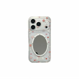 红星星蝴蝶结视窗适用iphone17/18promax镜子手机壳透明磨砂14/15苹果16/17promax冰激凌小熊保护壳软小猫咪