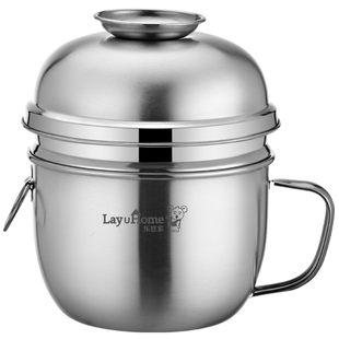 雅坚加厚不锈钢快餐杯圆形饭盒大容量学生泡面碗食堂打饭缸盆刻字