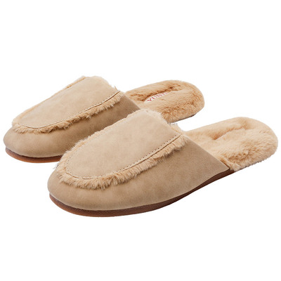 轻奢简约麂皮绒防滑棉拖鞋