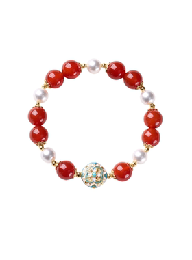 红玛瑙手串施家珍珠本命年女手链
