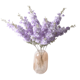 仿真飞燕草植绒紫罗兰风信子花婚庆酒店家居软装紫色装饰高枝假花