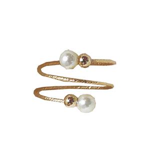 珍珠戒指女小众设计黄金高级感冷淡风复古气质时尚个性食指指环