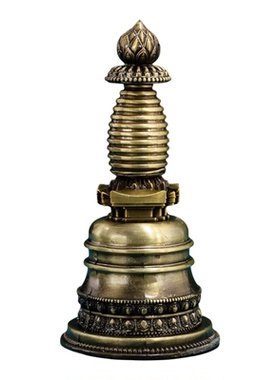 藏式合金八吉祥噶当塔供具摆件