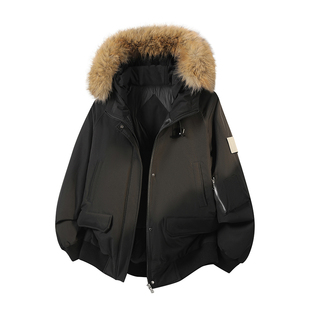 稻草人工装风可拆卸毛领派克服女款加厚保暖连帽棉衣冬季防风外套