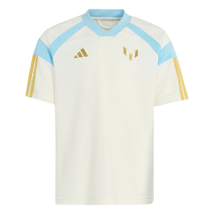 大童梅西系列足球休闲文化V领短袖球衣夏季新款adidas阿迪达斯