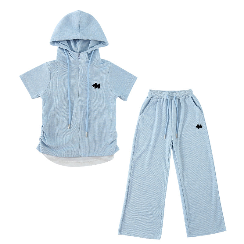 女童休闲短裤直筒裤套装夏季薄款