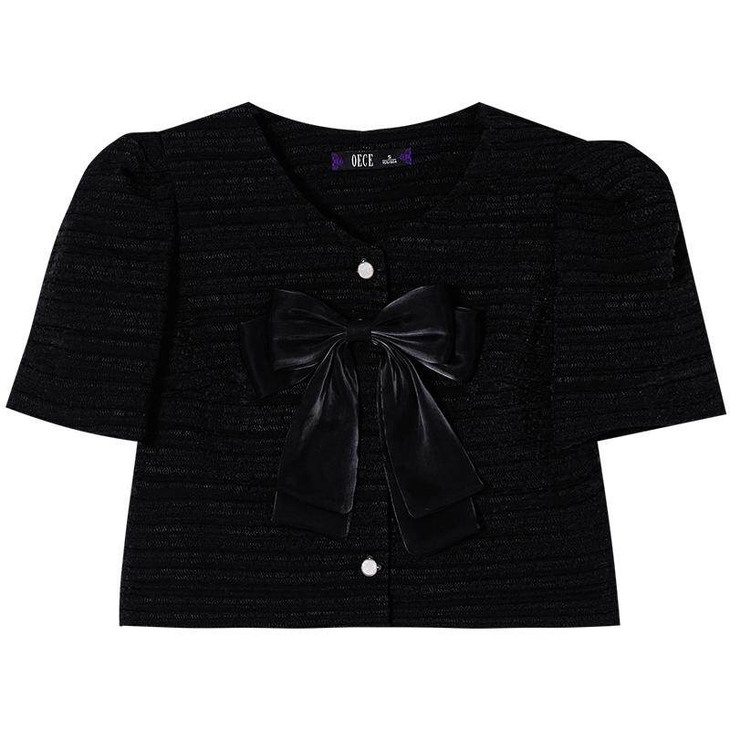 Oece法式蝴蝶结上衣短袖
