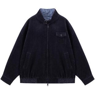 MUCMUKN【拉夫学院】全棉光泽灯芯绒质感拼格夹克外套男女童26秋