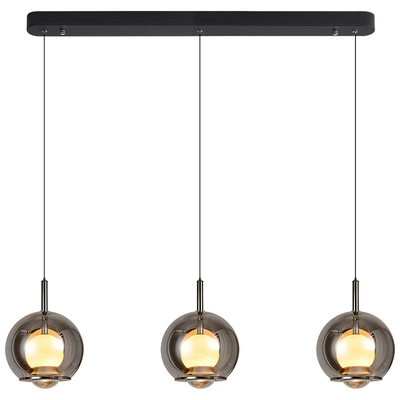 出彩意式极简轻奢云石玻璃吊灯