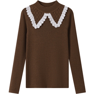 安奈儿童装女童毛衣针织衫冬休闲羊毛纯色保暖时尚弹力