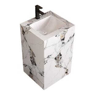 岩板立柱盆立柱式洗脸盆卫生间阳台陶瓷无缝落地洗手盆洗漱台定制