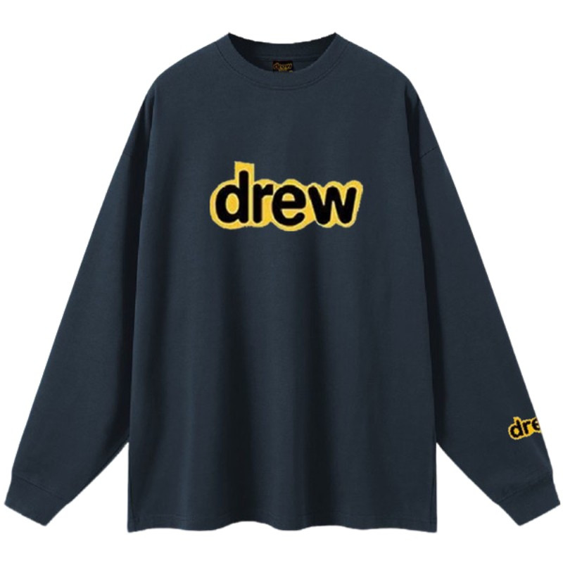 drew笑脸潮牌ins美式情侣纯棉长袖衫T恤男女学生秋冬高街时尚卫衣