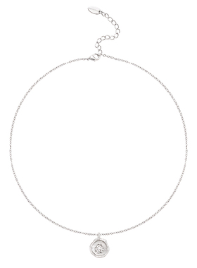 EVESENSE镶钻白贝山茶花锁骨链