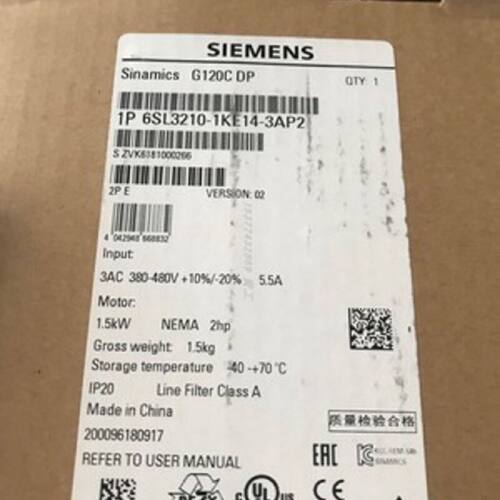 议价6SL3210-1KE14-3AP2西门子G120C额定功率1.5KW6SL32101KE143A