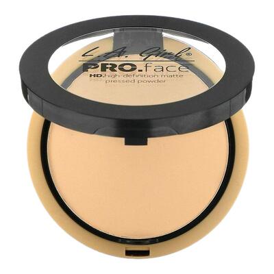 香港直邮L.A. Girl洛杉矶女孩哑光粉饼象牙白持久服帖7g正品定妆