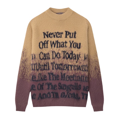 美式外套渐变毛衣男士秋冬季套装宽松慵懒休闲针织衫男装一套搭配