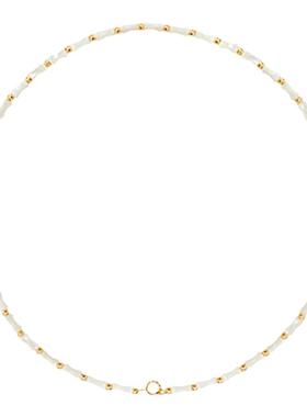 新中式复古猫眼矿石竹节锁骨链