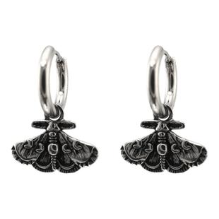 Shinma钛钢哥特式昆虫飞虫花纹飞蛾翅膀挂坠耳钉耳环饰品